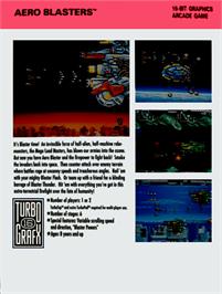 Box back cover for Air Buster on the NEC TurboGrafx-16.