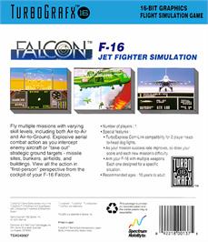 Box back cover for Falcon on the NEC TurboGrafx-16.