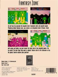 Box back cover for Fantasy Zone on the NEC TurboGrafx-16.
