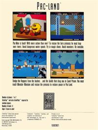 Box back cover for Pac-Land on the NEC TurboGrafx-16.