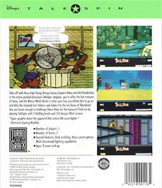 Box back cover for Talespin on the NEC TurboGrafx-16.