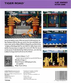 Box back cover for Tiger Road on the NEC TurboGrafx-16.