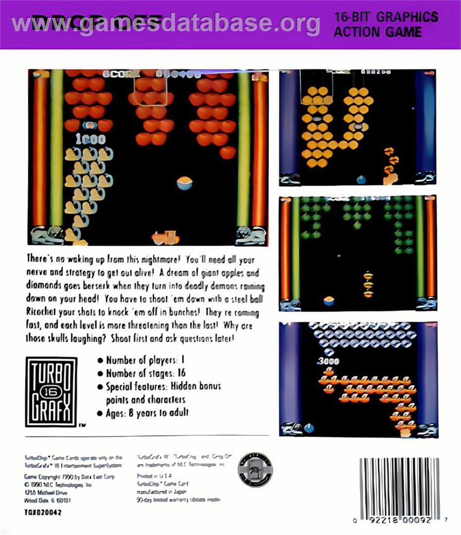 Drop Off - NEC TurboGrafx-16 - Artwork - Box Back