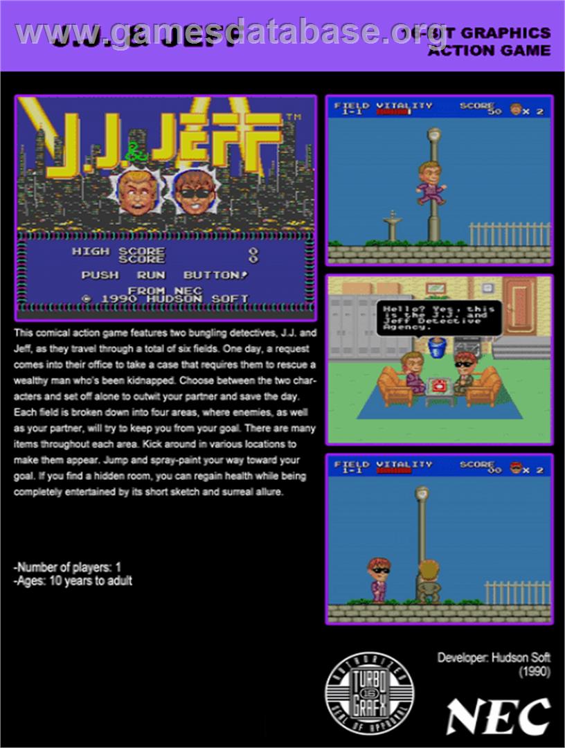 J.J. & Jeff - NEC TurboGrafx-16 - Artwork - Box Back