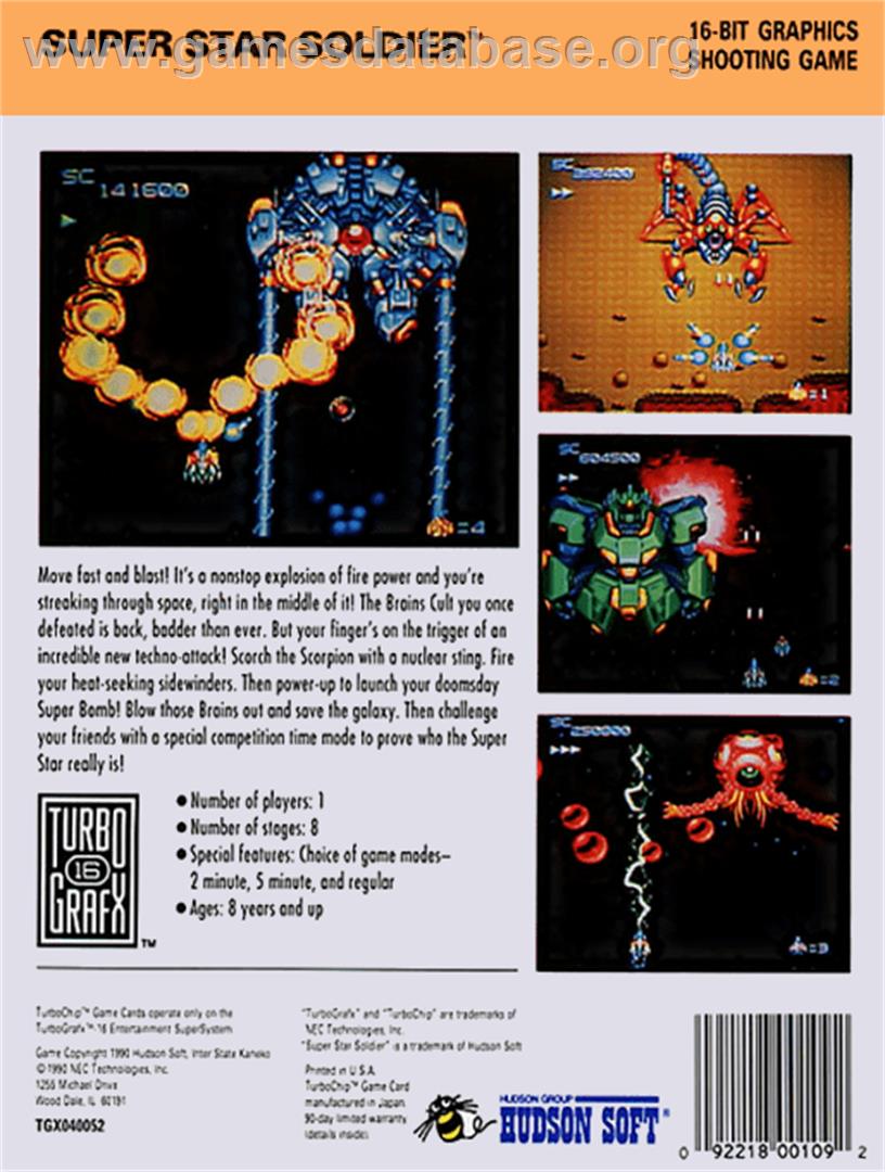 Super Star Soldier - NEC TurboGrafx-16 - Artwork - Box Back