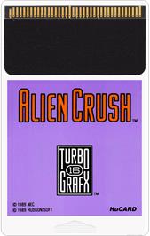Cartridge artwork for Alien Crush on the NEC TurboGrafx-16.