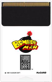 Cartridge artwork for Bomberman on the NEC TurboGrafx-16.
