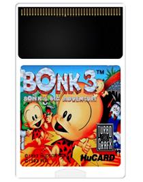 Cartridge artwork for Bonk 3: Bonk's Big Adventure on the NEC TurboGrafx-16.