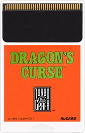 Cartridge artwork for Dragon's Curse on the NEC TurboGrafx-16.