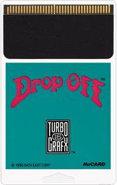 Cartridge artwork for Drop Off on the NEC TurboGrafx-16.