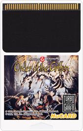 Cartridge artwork for Dungeons and Dragons - Order of the Griffon on the NEC TurboGrafx-16.