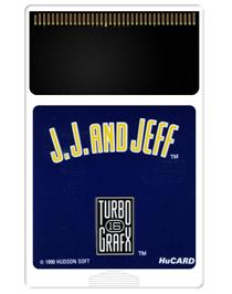 Cartridge artwork for J.J. & Jeff on the NEC TurboGrafx-16.