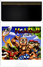 Cartridge artwork for Kickball on the NEC TurboGrafx-16.