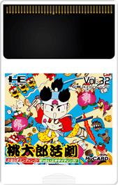 Cartridge artwork for Momotarou Katsugeki on the NEC TurboGrafx-16.
