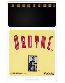Cartridge artwork for Ordyne on the NEC TurboGrafx-16.