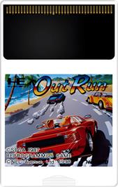 Cartridge artwork for Out Run on the NEC TurboGrafx-16.