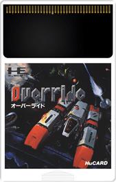 Cartridge artwork for Override on the NEC TurboGrafx-16.