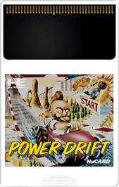 Cartridge artwork for Power Drift on the NEC TurboGrafx-16.