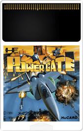Cartridge artwork for Power Gate on the NEC TurboGrafx-16.