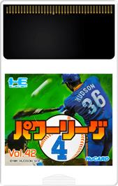 Cartridge artwork for Power League 4 on the NEC TurboGrafx-16.