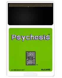 Cartridge artwork for Psychosis on the NEC TurboGrafx-16.