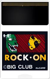 Cartridge artwork for Rock-on on the NEC TurboGrafx-16.