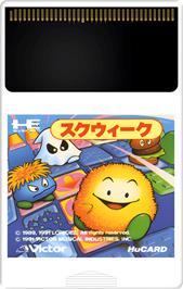 Cartridge artwork for Skweek on the NEC TurboGrafx-16.