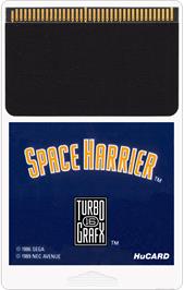 Cartridge artwork for Space Harrier on the NEC TurboGrafx-16.