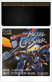 Cartridge artwork for Super Metal Crusher on the NEC TurboGrafx-16.