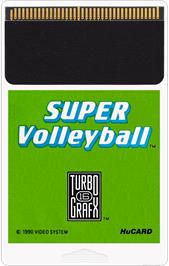 Cartridge artwork for Super Volleyball on the NEC TurboGrafx-16.
