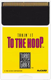 Cartridge artwork for Takin' It To The Hoop on the NEC TurboGrafx-16.