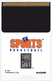 Cartridge artwork for Tv Sports Basketball on the NEC TurboGrafx-16.