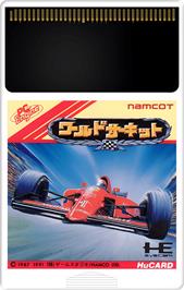 Cartridge artwork for World Circuit on the NEC TurboGrafx-16.