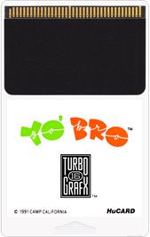 Cartridge artwork for Yo' Bro on the NEC TurboGrafx-16.