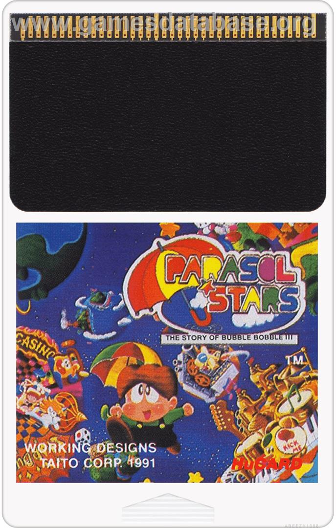 Parasol Stars - The Story Of Bubble Bobble 3 - NEC TurboGrafx-16 - Artwork - Cartridge