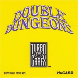 Top of cartridge artwork for Double Dungeons on the NEC TurboGrafx-16.