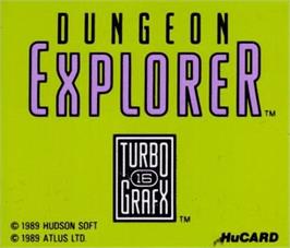 Top of cartridge artwork for Dungeon Explorer on the NEC TurboGrafx-16.