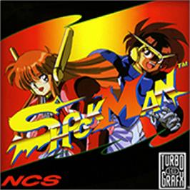 Top of cartridge artwork for Shockman on the NEC TurboGrafx-16.