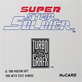 Top of cartridge artwork for Super Star Soldier on the NEC TurboGrafx-16.