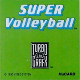 Top of cartridge artwork for Super Volleyball on the NEC TurboGrafx-16.