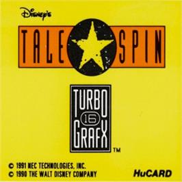 Top of cartridge artwork for Talespin on the NEC TurboGrafx-16.