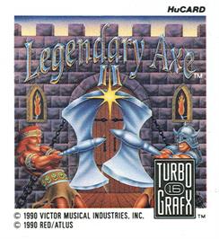 Top of cartridge artwork for The Legendary Axe II on the NEC TurboGrafx-16.