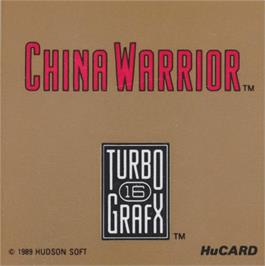 Top of cartridge artwork for The Ninja Warriors on the NEC TurboGrafx-16.