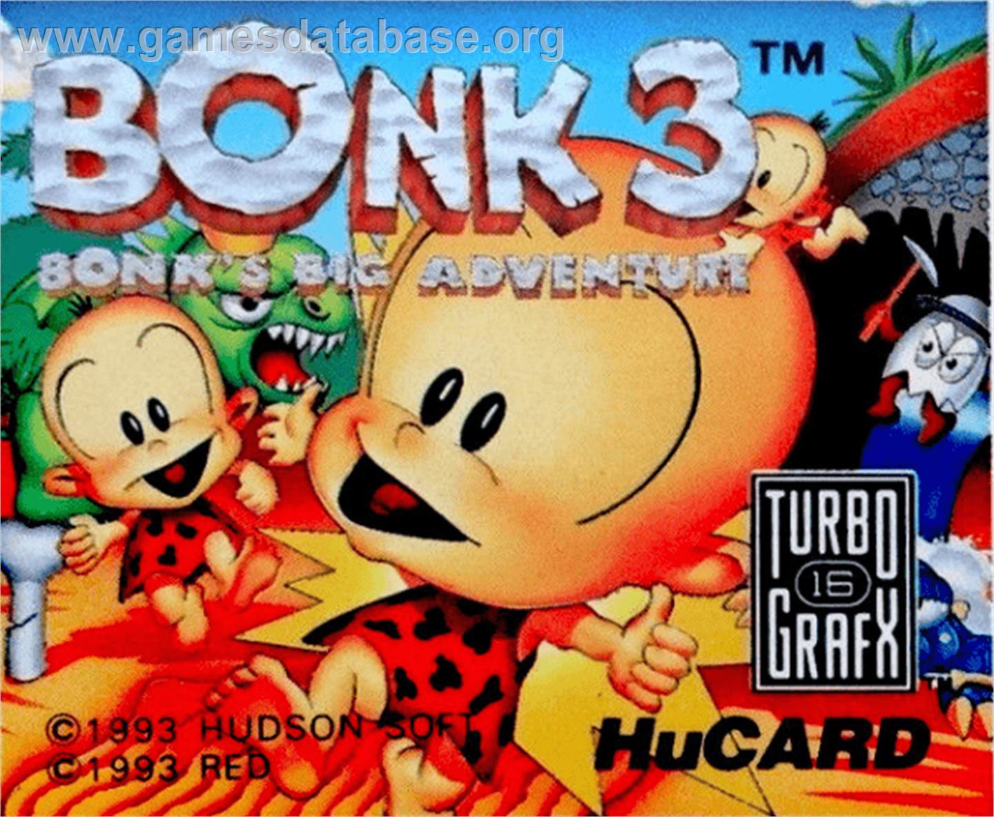 Bonk 3 - Bonk's Big Adventure - NEC TurboGrafx-16 - Artwork - Cartridge Top