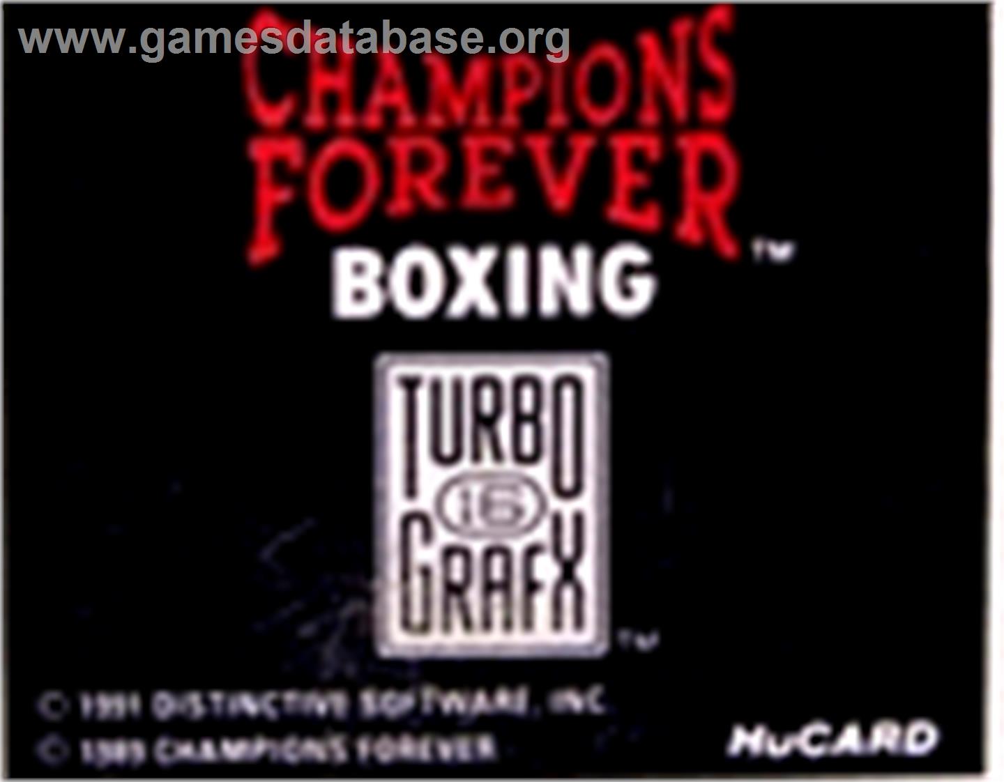 Champions Forever Boxing - NEC TurboGrafx-16 - Artwork - Cartridge Top