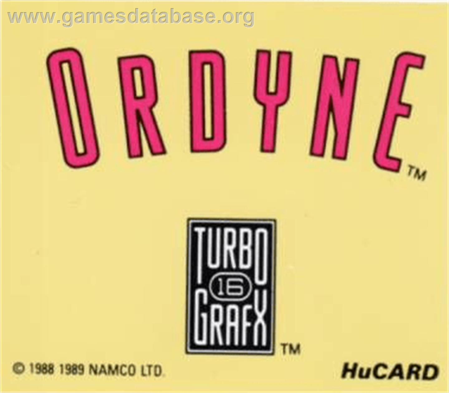 Ordyne - NEC TurboGrafx-16 - Artwork - Cartridge Top