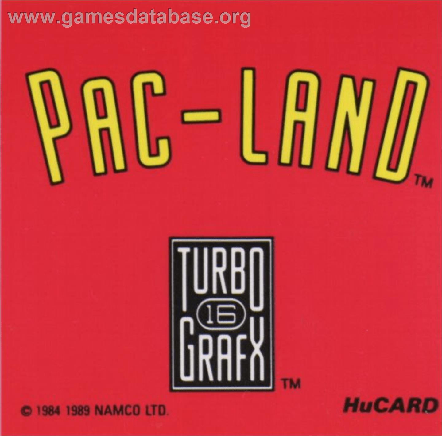 Pac-land - NEC TurboGrafx-16 - Artwork - Cartridge Top