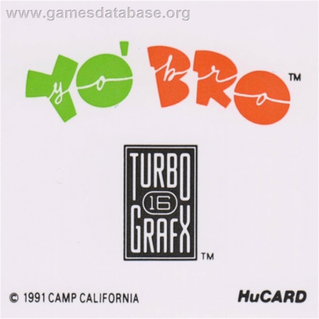 Yo, Bro - NEC TurboGrafx-16 - Artwork - Cartridge Top