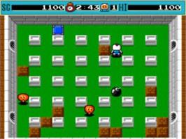 In game image of Bomberman on the NEC TurboGrafx-16.