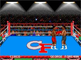 In game image of Champions Forever Boxing on the NEC TurboGrafx-16.